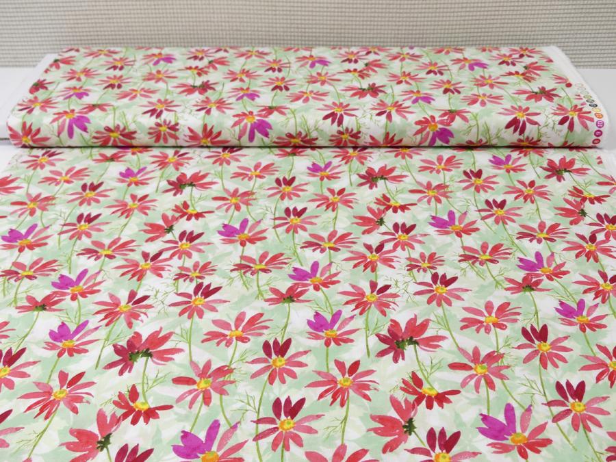 Preview: Patchworkstoff von Clothworks Kollektion Flowershop Blumen rot Ballenbreite